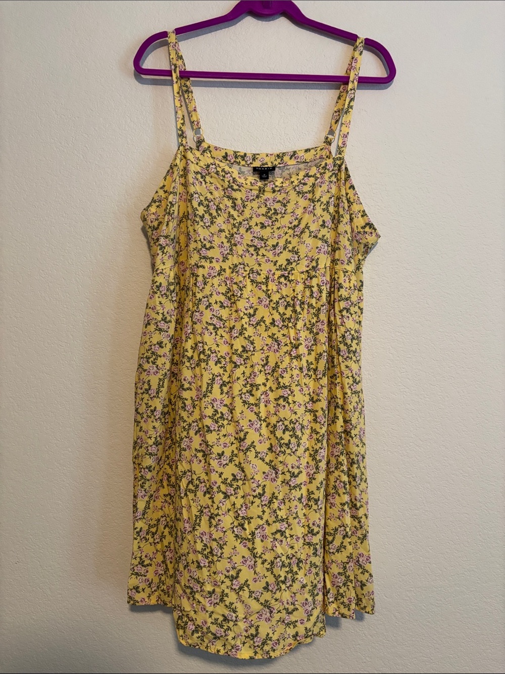 torrid Yellow Floral Spaghetti-Strap Mini Dress
